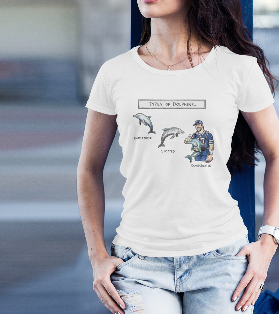 Buffalo Bills Josh Allen Types Of Dolphins Bottlenose Spotted Domesticated T-Shirt
