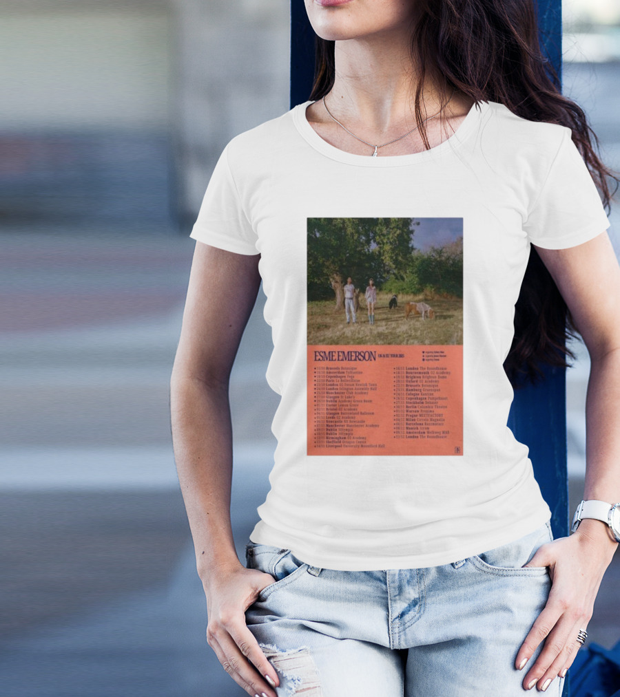 ESME EMERSON UK EU Tour 2025 Dates Featuring Dublin Paris Amsterdam London Glasgow Barcelona T-Shirt
