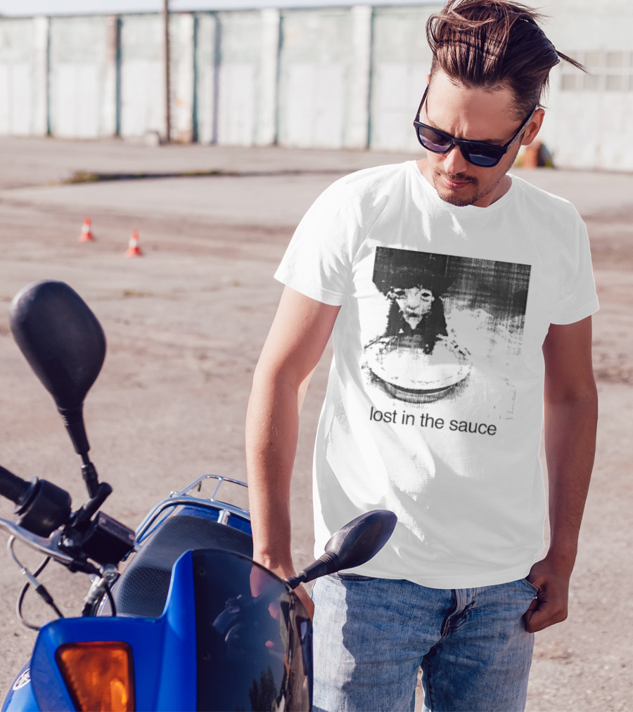 Lost In The Sauce Cat Image With Text T-Shirt