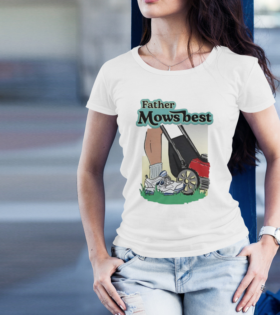 Father Mows Best Emotionalclub Lawn Mower Sneaker Style T-Shirt