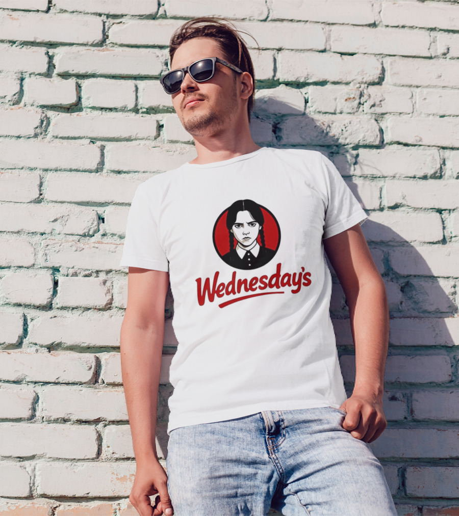 Jenna Ortega Wednesday's Parody Red Circle Graphic T-Shirt