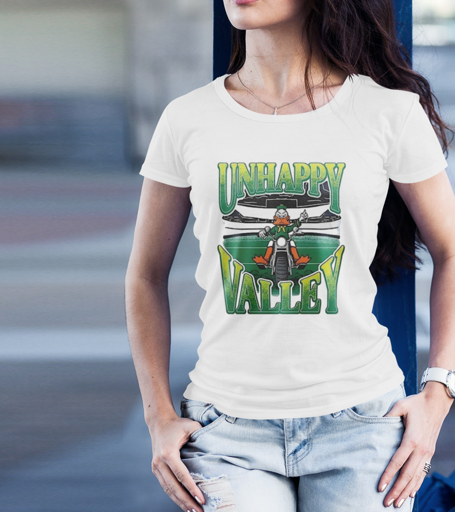 Oregon Ducks Unhappy Valley Mascot Motorcycle Rider T-Shirt
