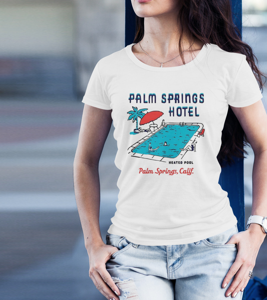 Palm Springs Hotel Heated Pool Palm Springs Calif Vintage T-Shirt