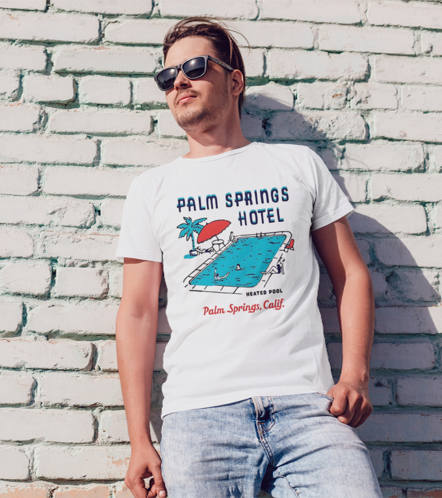 Palm Springs Hotel Heated Pool Palm Springs Calif Vintage T-Shirt