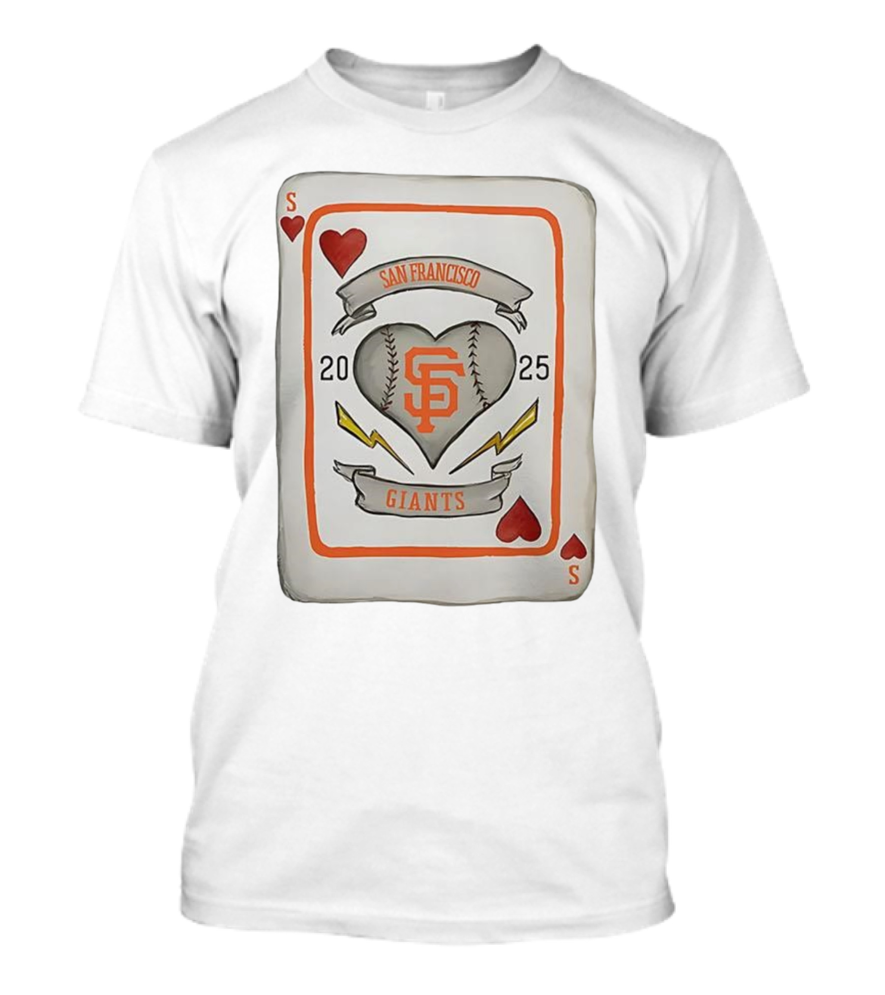 San Francisco Giants Baseball Card Heart 2025 Tiny Turnip Collaboration T-Shirt