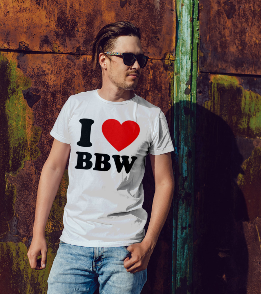 I Love BBW Heart Symbol Statement T-Shirt