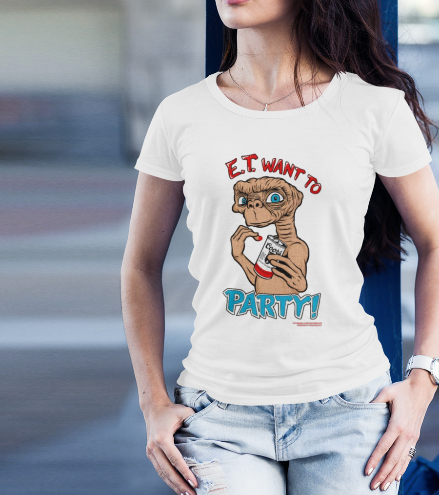 E.T. Want To Party Coors Can T-Shirt