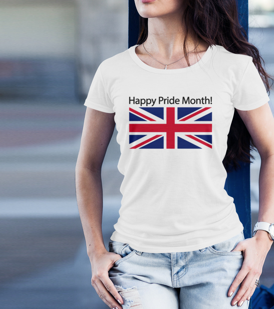 UK Flag Illegalshirts Happy Pride Month American Flag T-Shirt