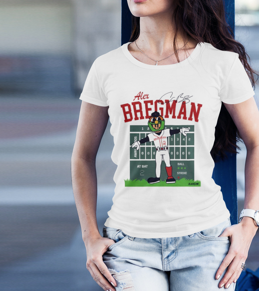 Alex Bregman Slashline Mascot Signature T-Shirt