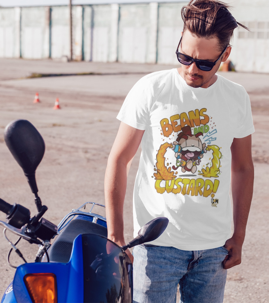 Beans And Custard Monkey Splash Comic Style Adventure T-Shirt