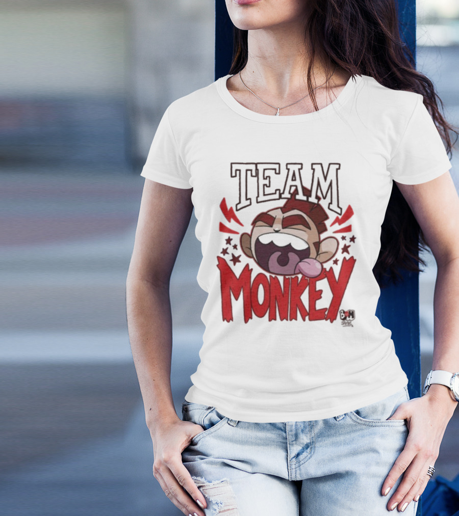 TEAM MONKEY BUNNY VS MONKEY TEAM SUPPORTERS FUN FACE T-Shirt
