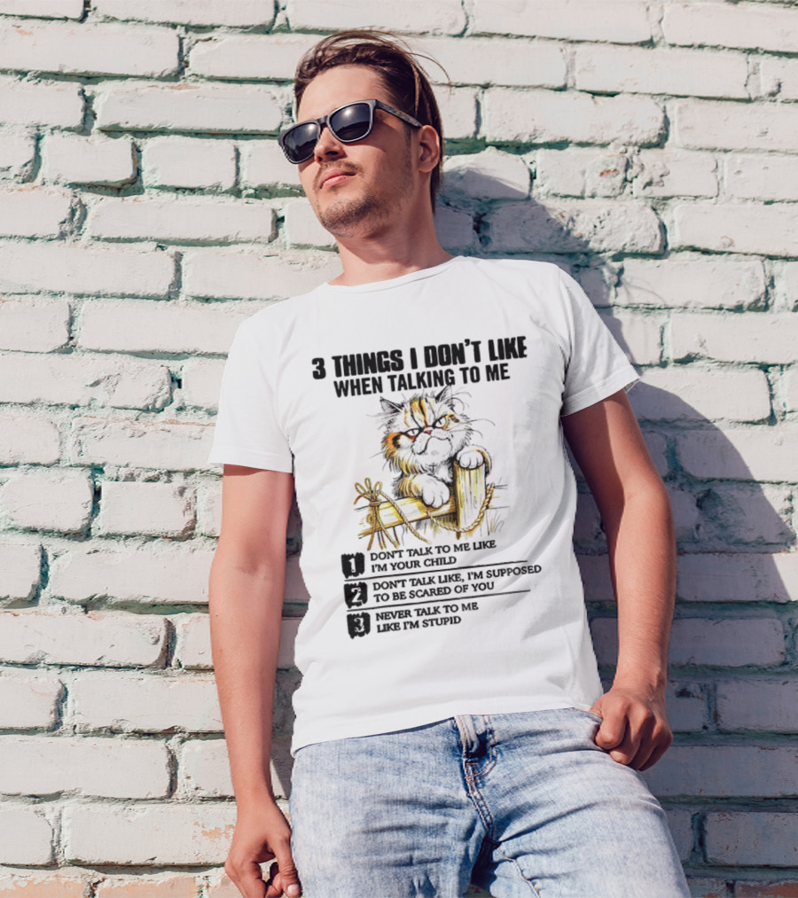 3 Things I Don’t Like Cat Grumpy Humor Don’t Talk To Me Like I’m Your Child T-Shirt