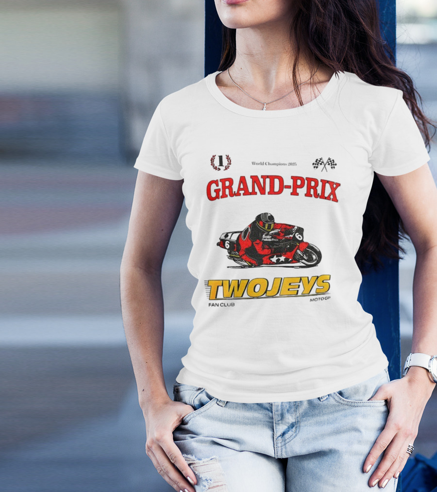 Grand Prix World Champions 2025 Twojeys Moto Racing Fan Club T-Shirt