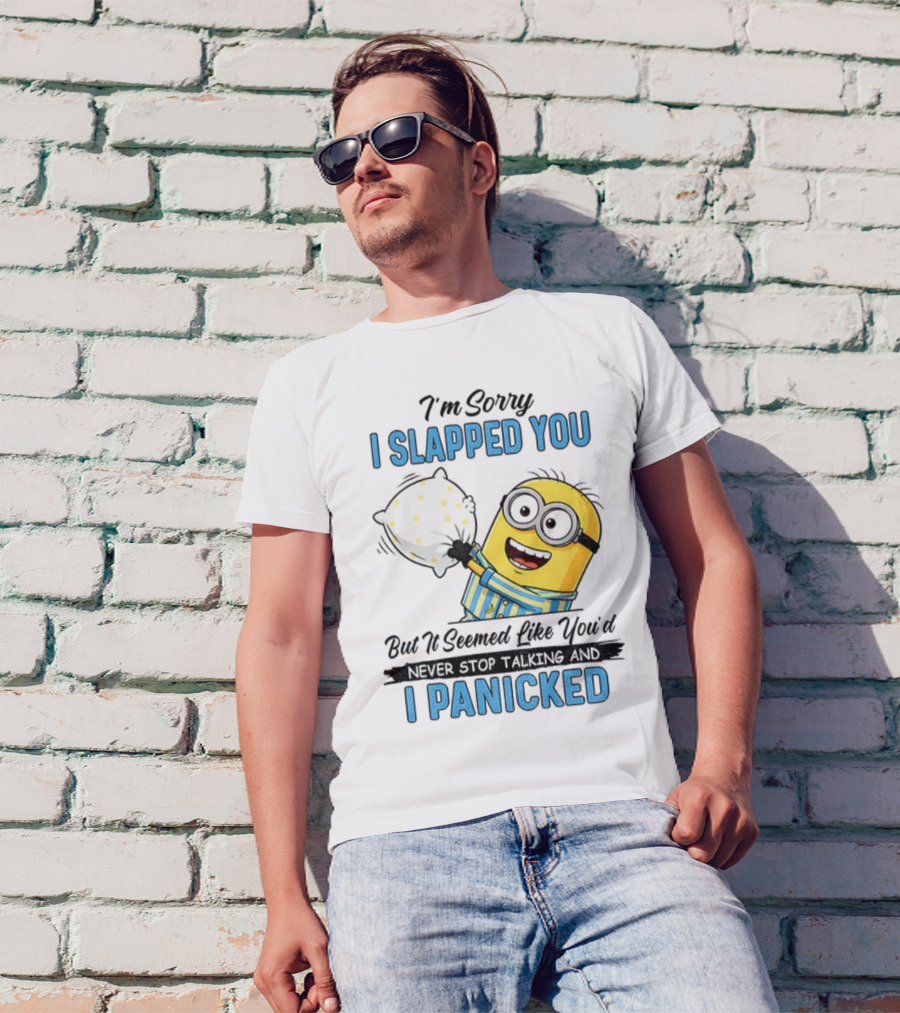 Minion I Slapped You I Panicked Pillow Fight Pajamas T-Shirt