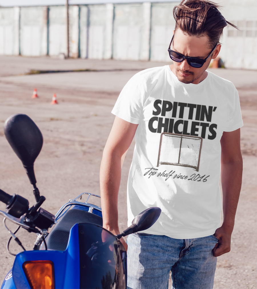 Spittin Chiclets Top Shelf Since 2016 Hockey Net T-Shirt