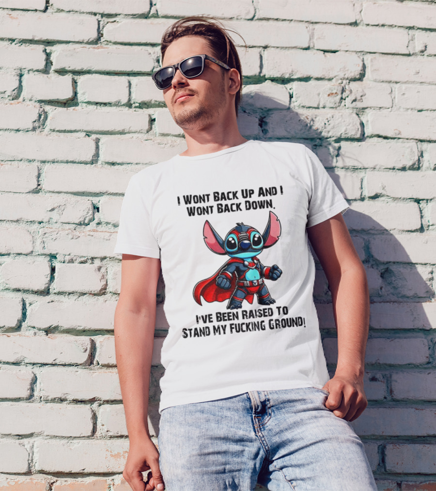 Stitch Superhero Stand My Ground Quote T-Shirt