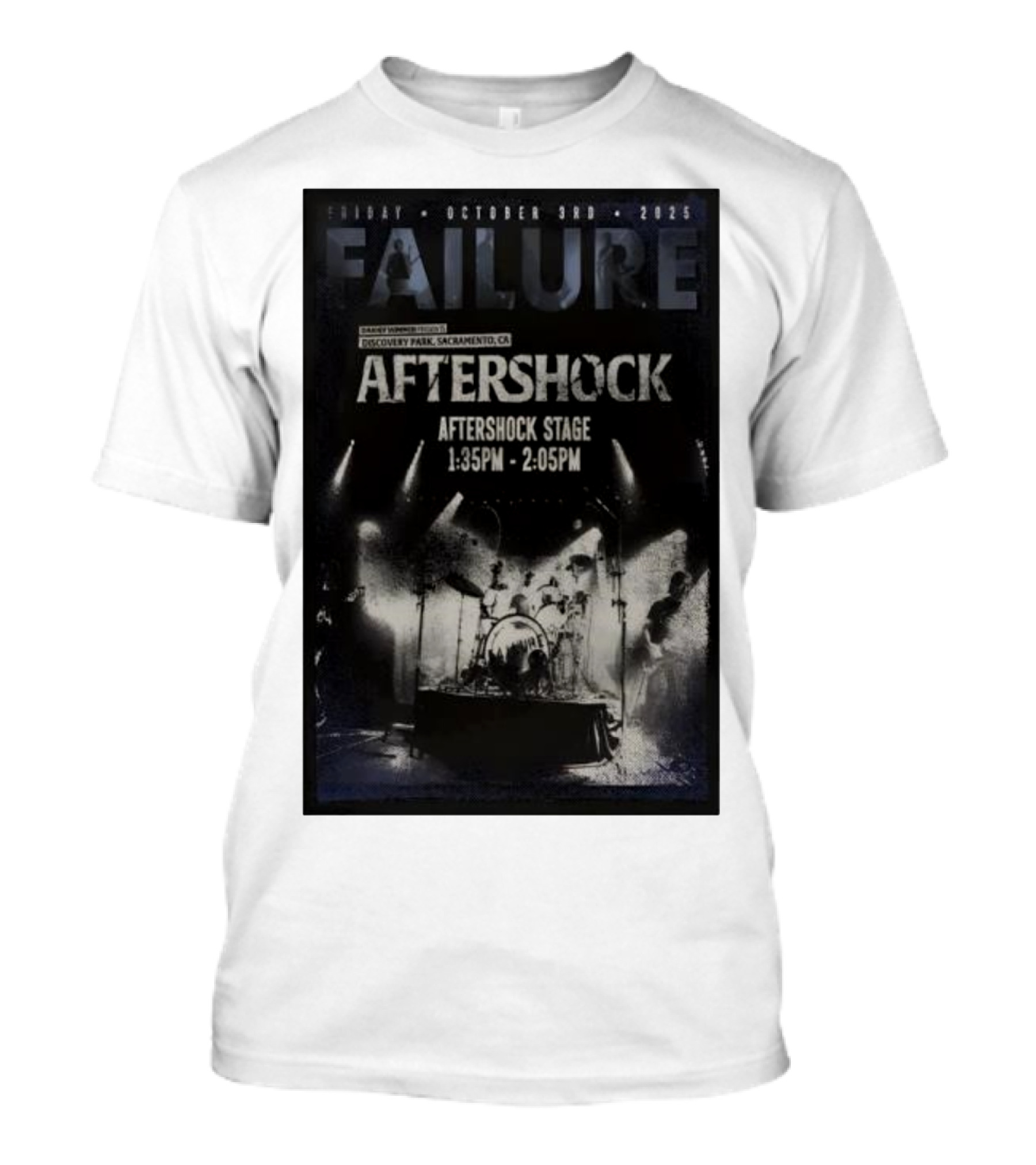 FAILURE Aftershock Discovery Park Sacramento October 3rd 2025 Tour T-Shirt