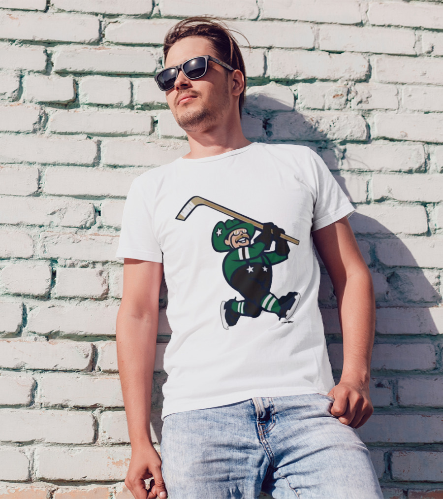 Frisco RoughRiders Dallas Stars Night Mascot Skating Youth Hockey T-Shirt