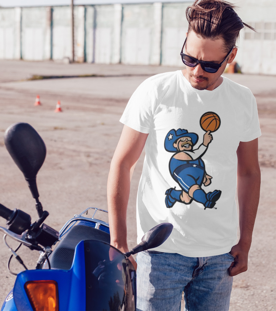 Frisco RoughRiders Dallas Mavericks Crossover Mascot Basketball Cowboy T-Shirt