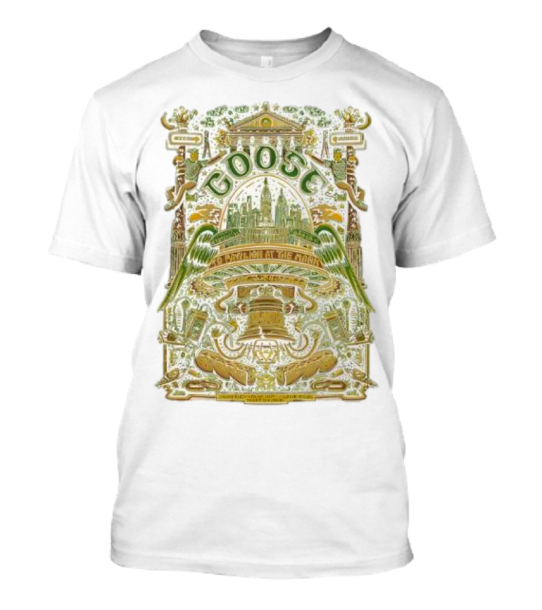Goose Philadelphia Oct 04 2025 TD Pavilion The Mann Concert Liberty Bell Wings Skyline T-Shirt