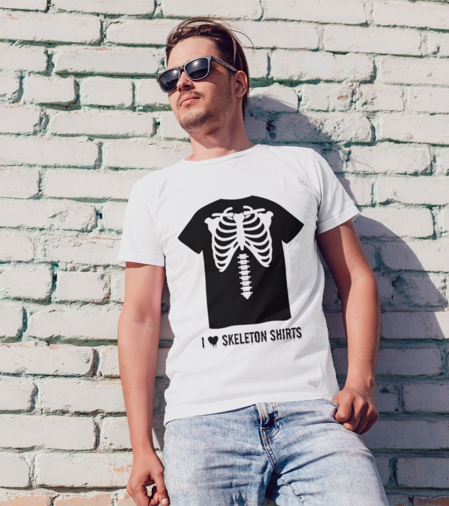 I Love Skeletons Heart Original Skeleton T-Shirt