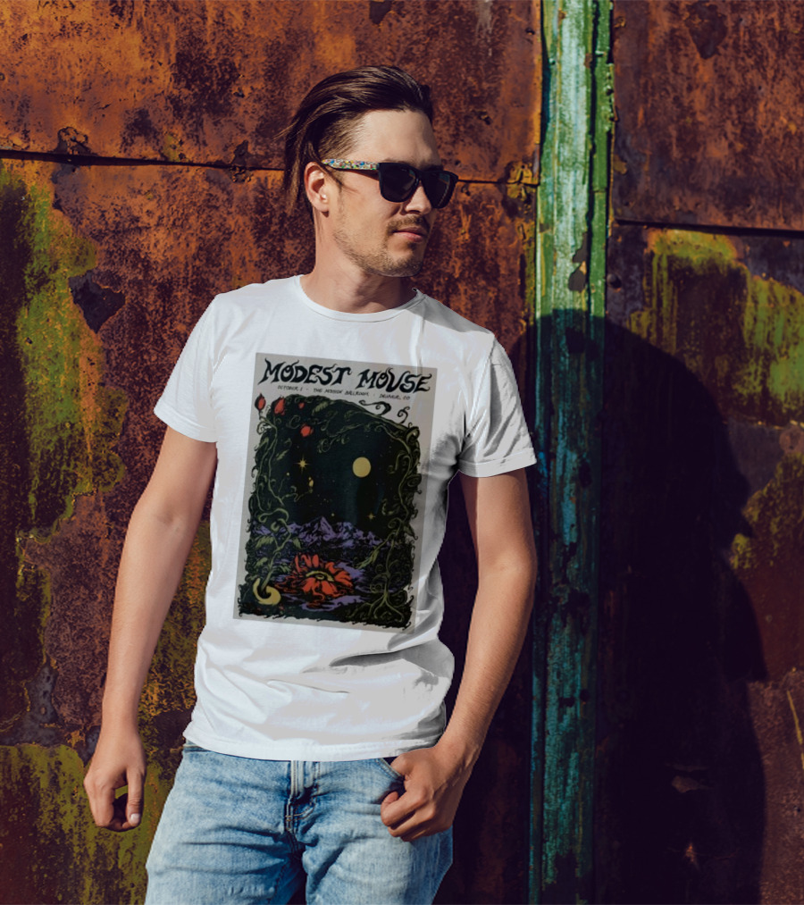 Modest Mouse October 1 The Mission Ballroom Denver CO Moonlit Floral Mountain T-Shirt