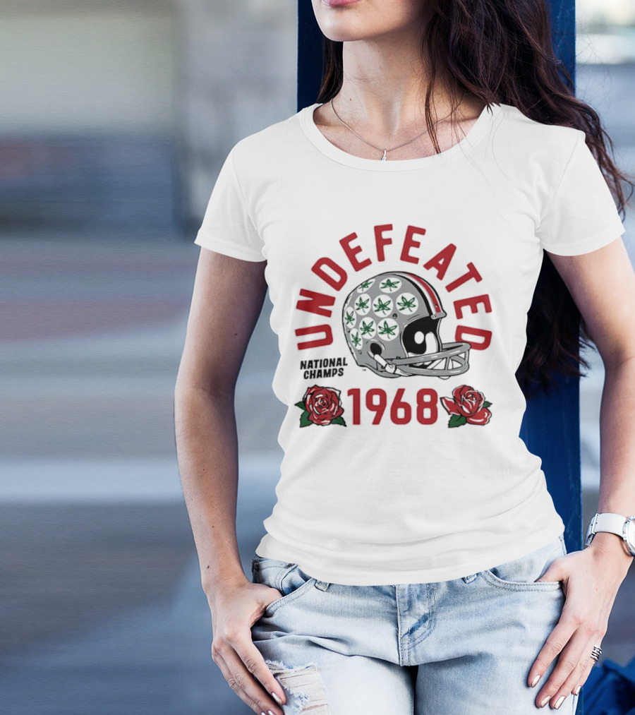 Ohio State Buckeyes Undefeated 1968 Rose Bowl Helmet T-Shirt
