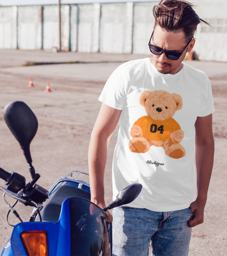 Lilisdsigns 04 Teddy Bear Plush Toy In Orange T-Shirt