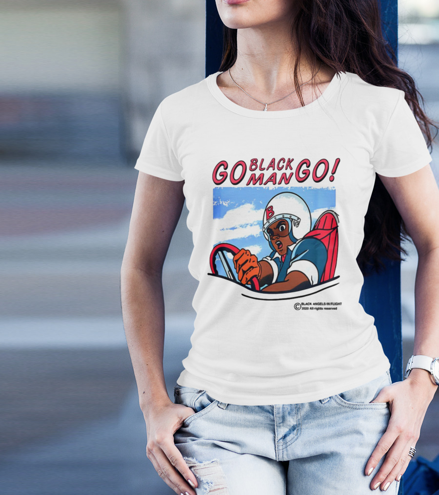 Metro Boomin Go Black Man Go Racer B Helmet Black Angels In Flight Text T-Shirt