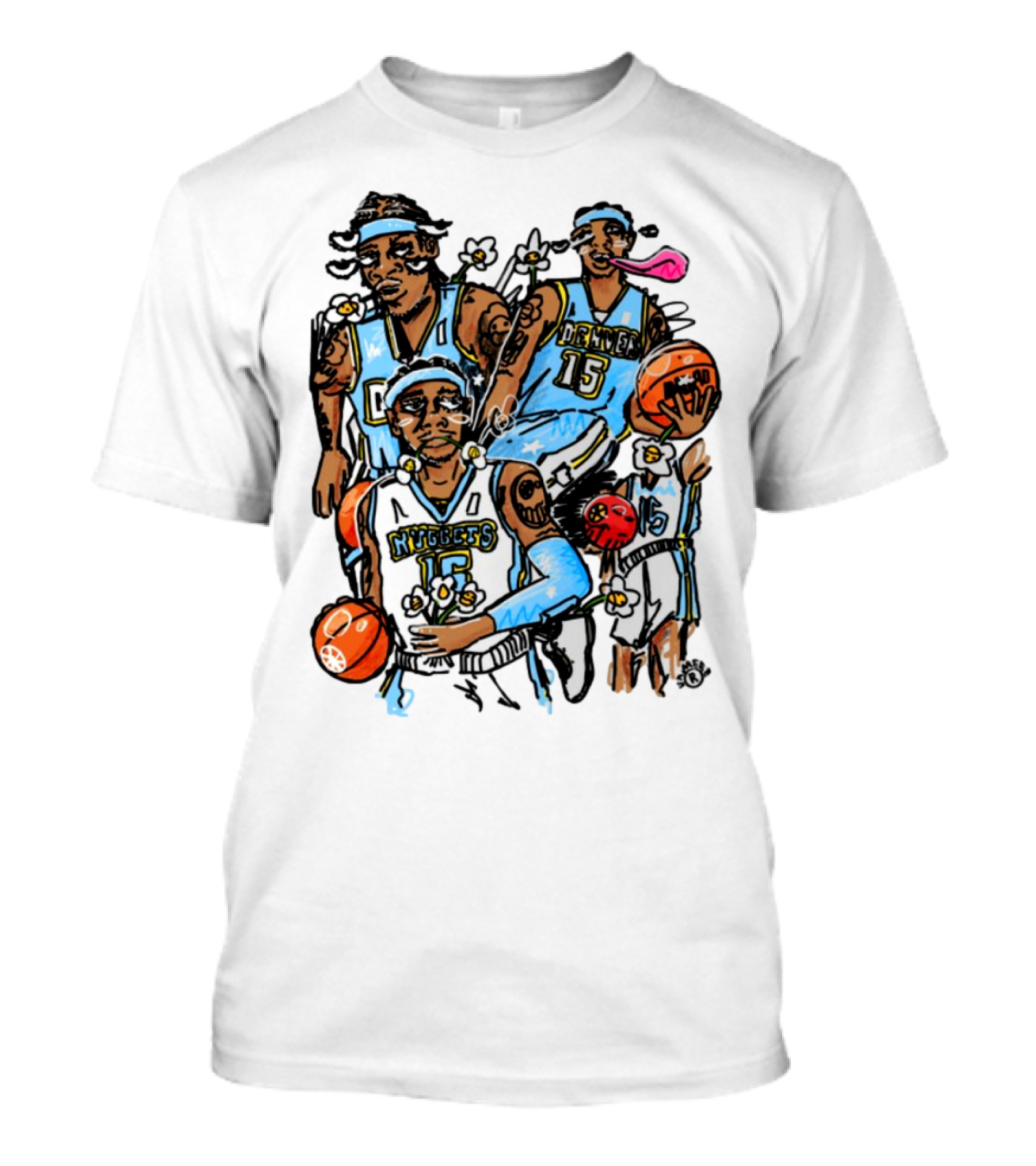 Vxmeee Doodle Melo Nuggets 15 Denver Basketball T-Shirt