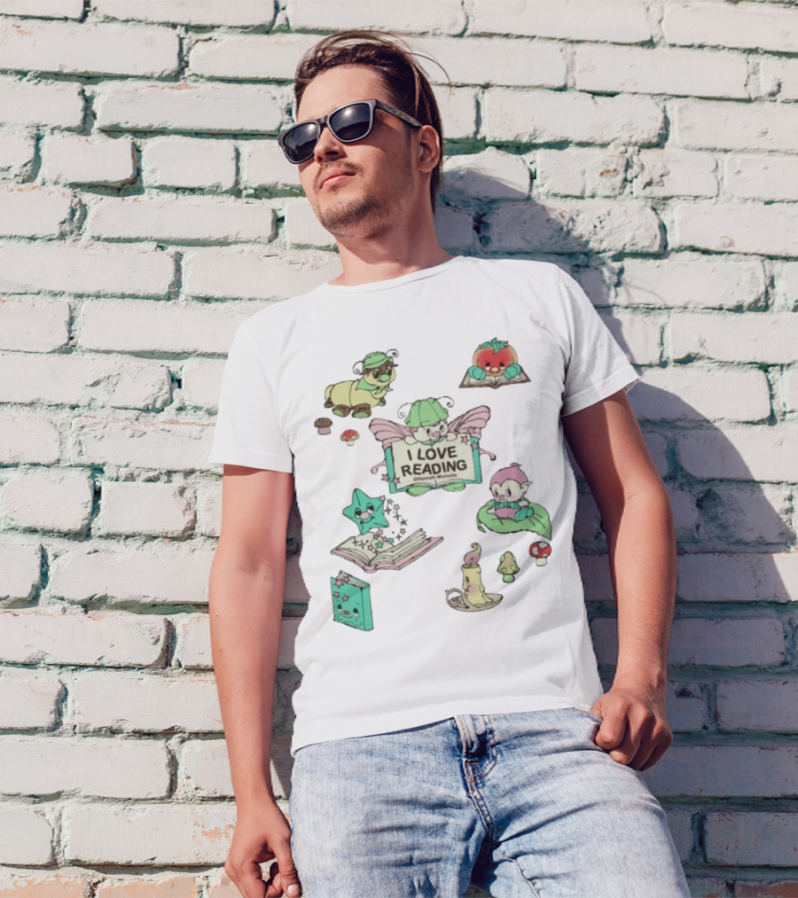 I Love Reading Hannah Michelle Cute Fantasy Characters And Books T-Shirt