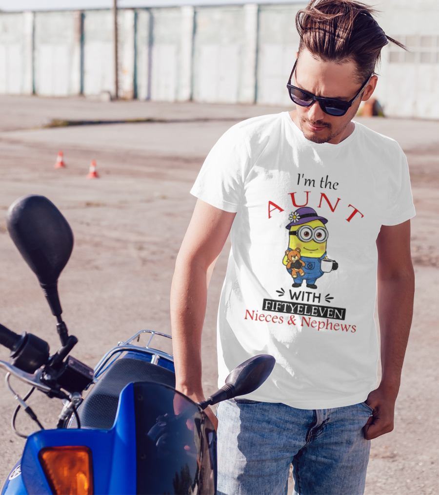I'm The Aunt With Fifty Eleven Nieces And Nephews Minion Teddy Bear Coffee T-Shirt