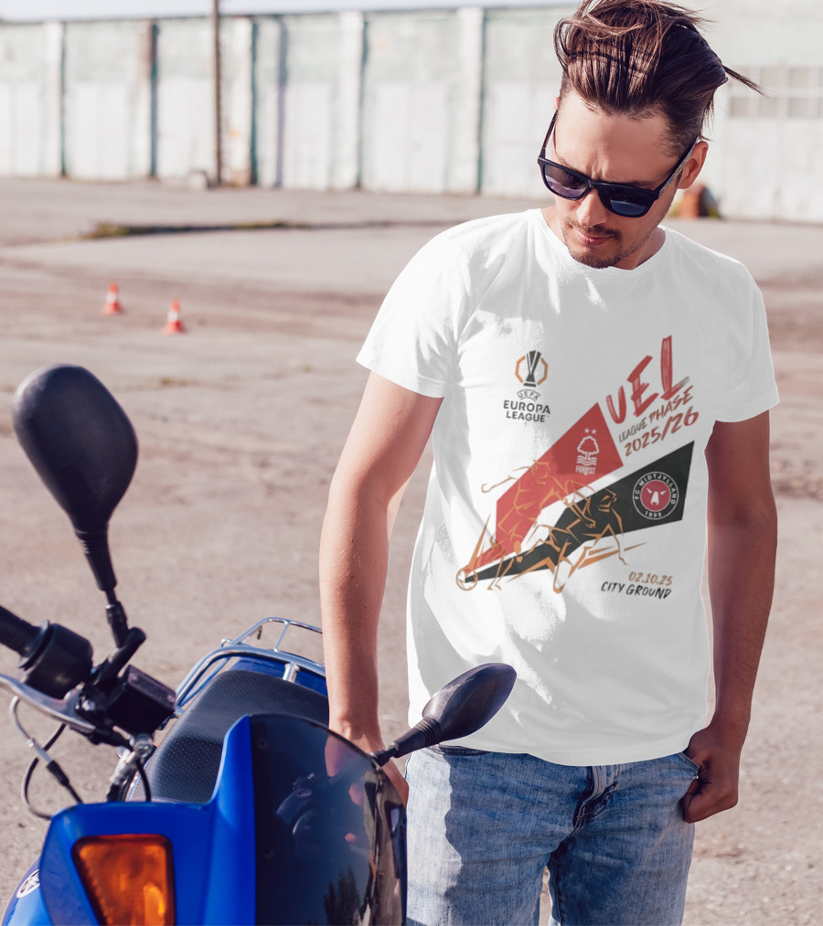 Nottingham Forest Vs FC Midtjylland Europa League 2025/26 League Phase City Ground 02.10.25 T-Shirt