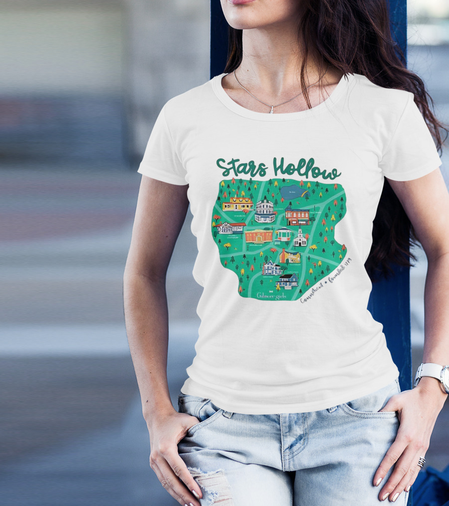 Stars Hollow Map Gilmore Girls Town Landmarks T-Shirt