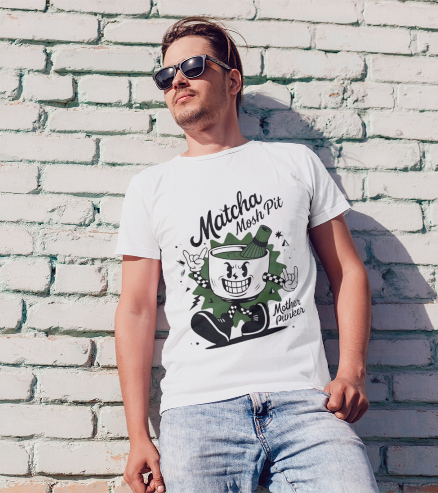 Matcha Mosh Pit Mother Punker Cartoon Cup With Whisk T-Shirt