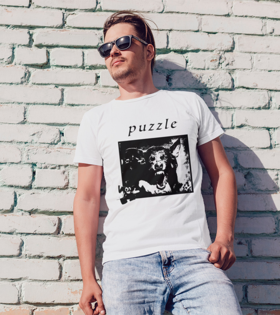 Puzzle Damage Dog With Missing Pieces T-Shirt