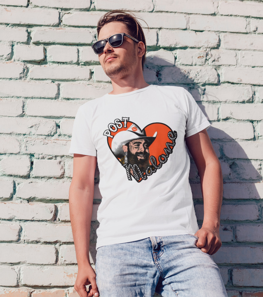 Big Ass Stadium Tour Post Malone Heart Cowboy Design T-Shirt