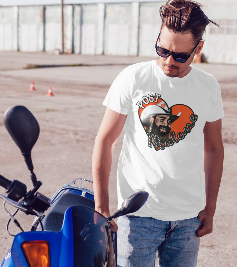 Big Ass Stadium Tour Post Malone Heart Cowboy Design T-Shirt