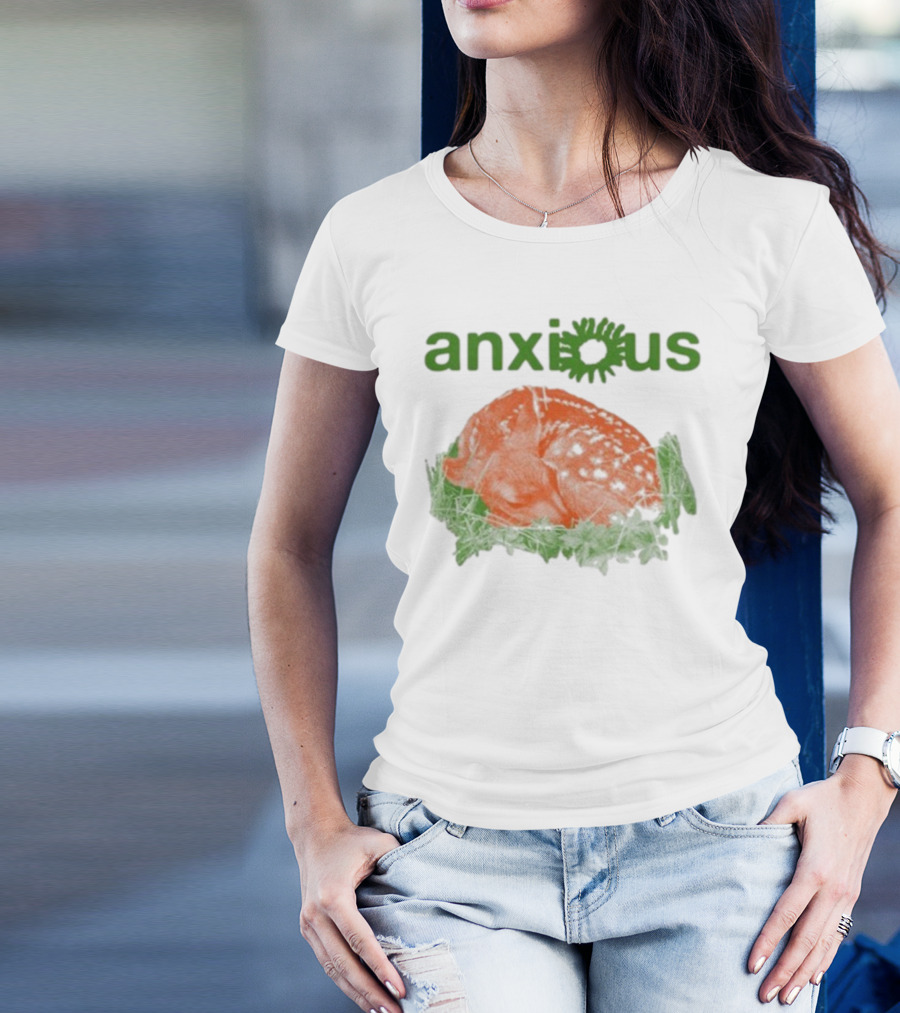 Anxious Baby Doe Deer In Grass Survivor Mood T-Shirt