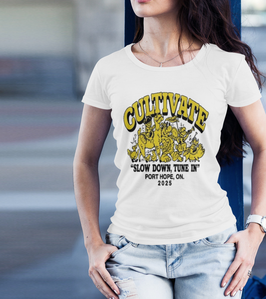 Cultivate Slow Down Tune In Port Hope On 2025 Festival Animals Retro Style T-Shirt