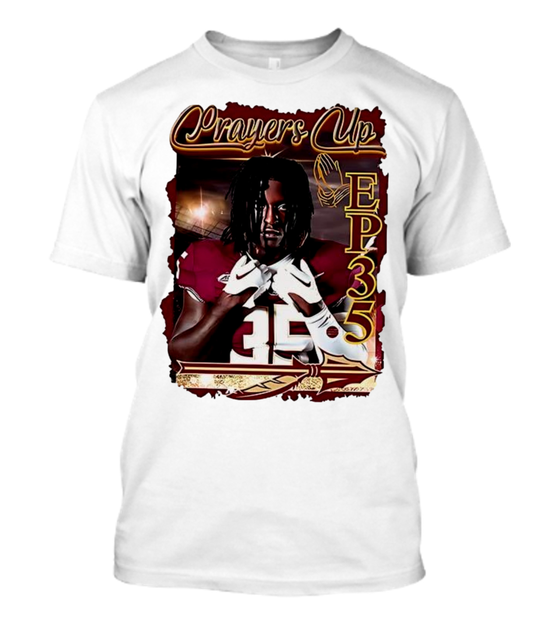 Ethan Pritchard EP35 Prayers Up Football 35 T-Shirt