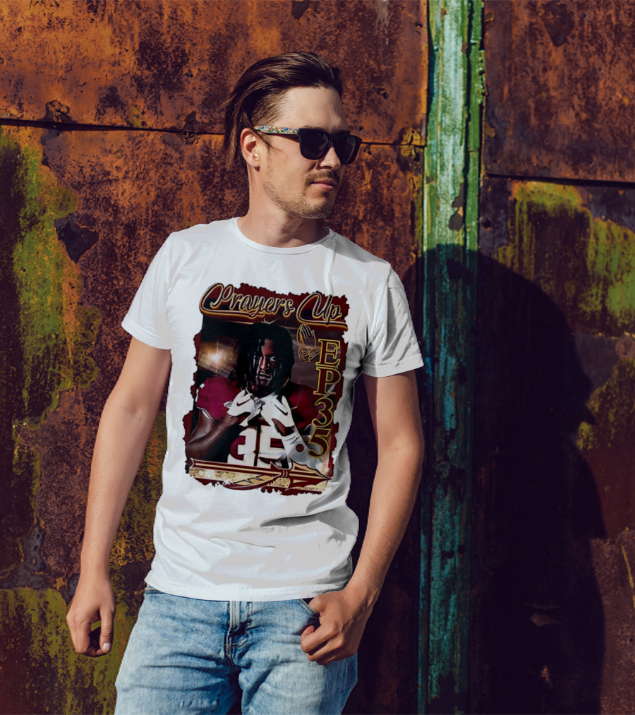Ethan Pritchard EP35 Prayers Up Football 35 T-Shirt