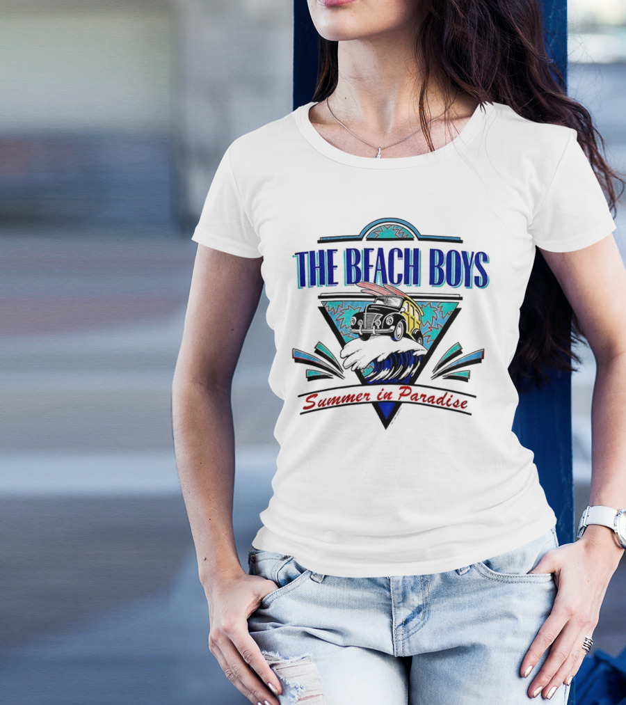 The Beach Boys Summer In Paradise Tour 1995 Wave And Triangle Icon T-Shirt