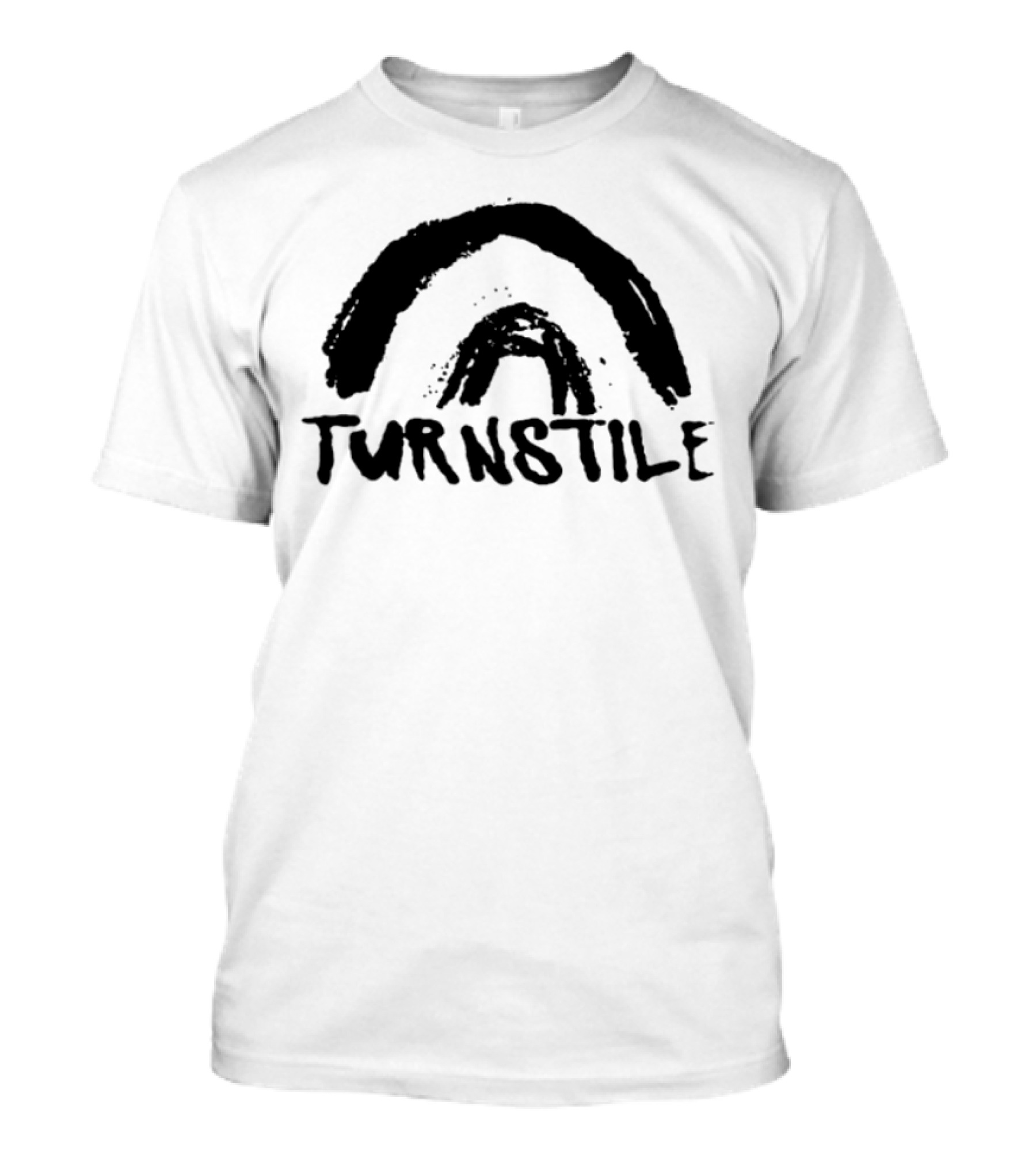 Turnstile Large Arial Double Rainbow Colorful Typography T-Shirt