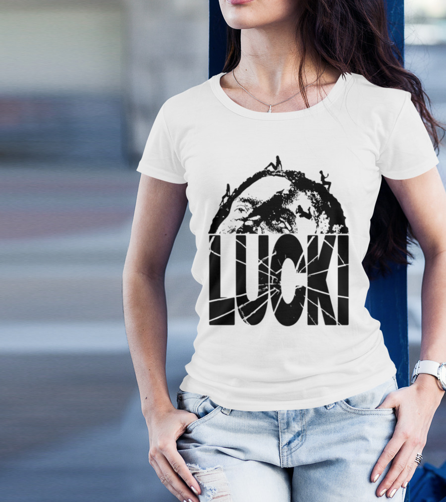 Lucki Vault White Lucki Text And Stars T-Shirt