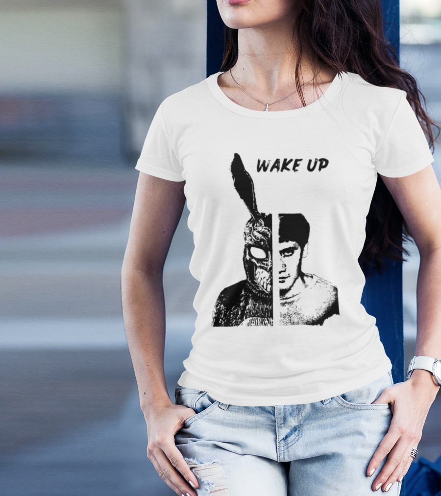 Donnie Darko Wake Up Split Face Frank And Donnie Portrait T-Shirt