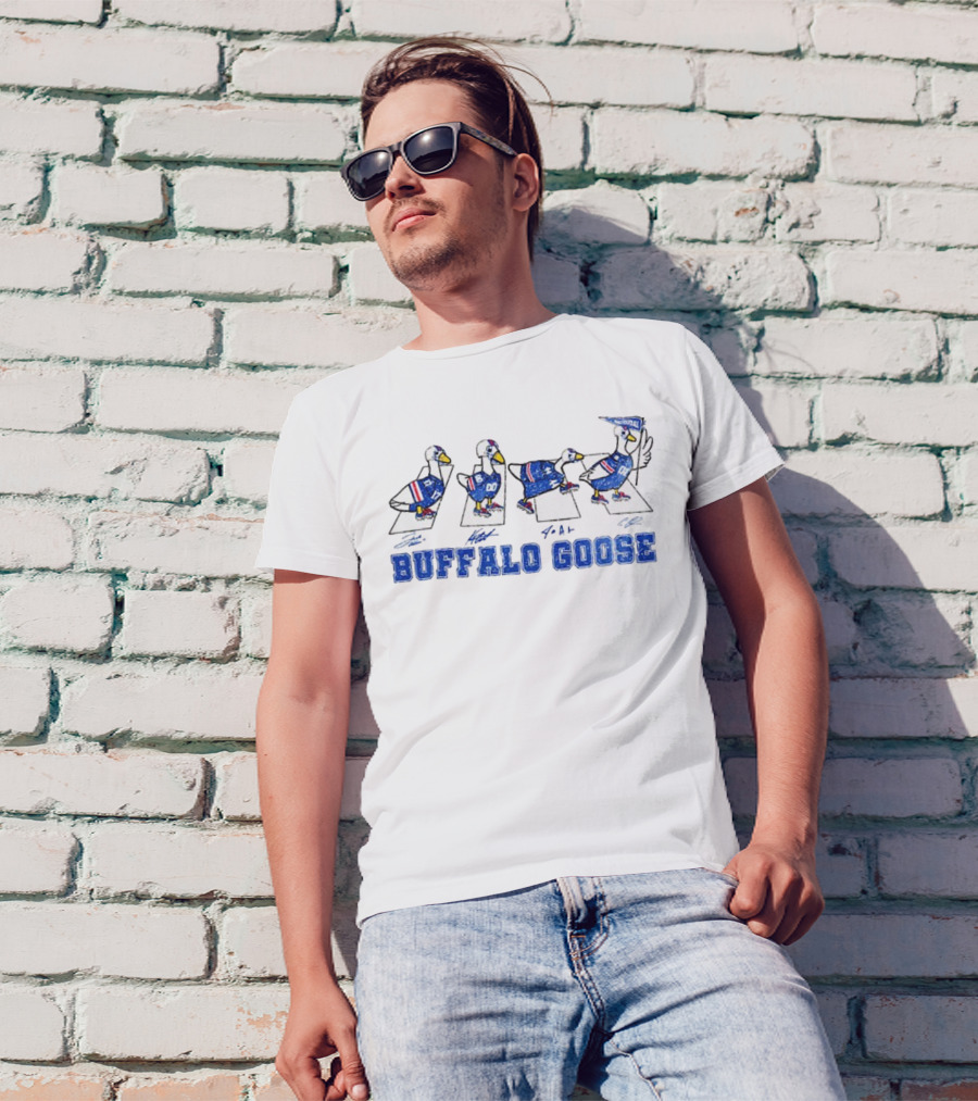 Buffalo Goose Abbey Road NFL Football Game Day Signatures T-Shirt