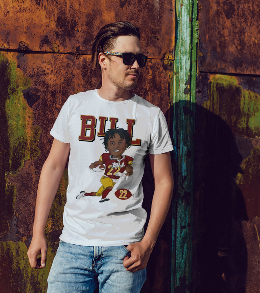 Jacory Bill Croskey Merritt Number 22 Football Player Illustration T-Shirt