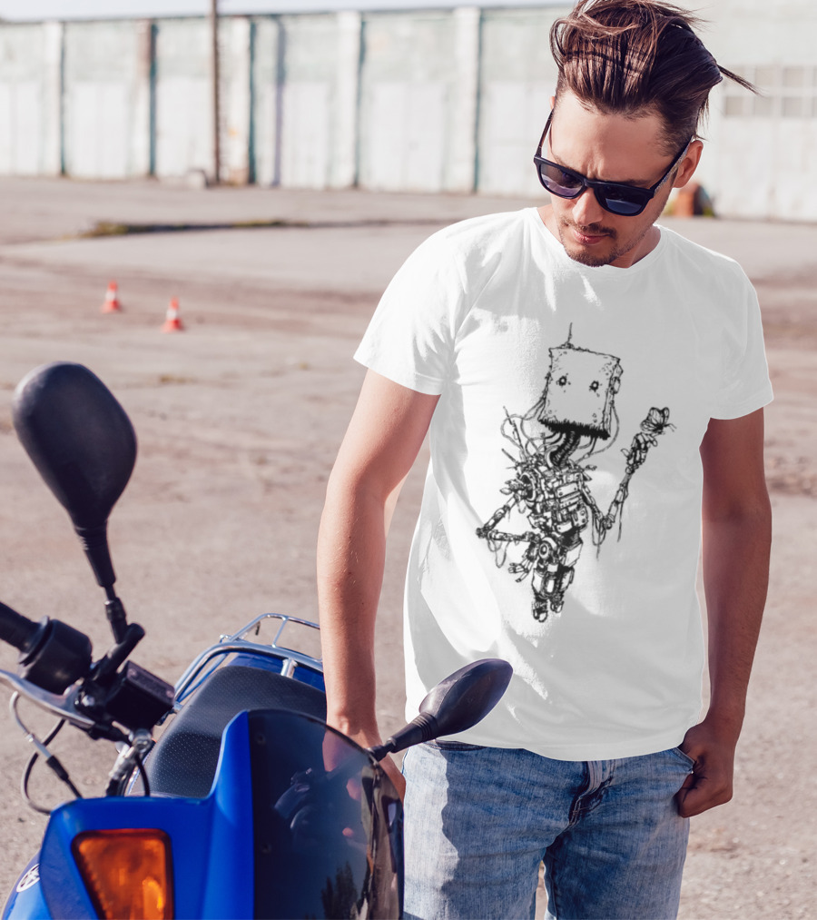 Butterfly Bot Robo Nature Fusion T-Shirt