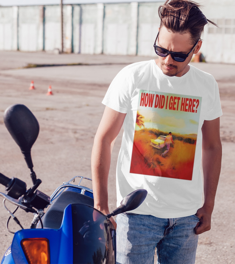 Louis Tomlinson How Did I Get Here Red Text Vintage Car Scene T-Shirt